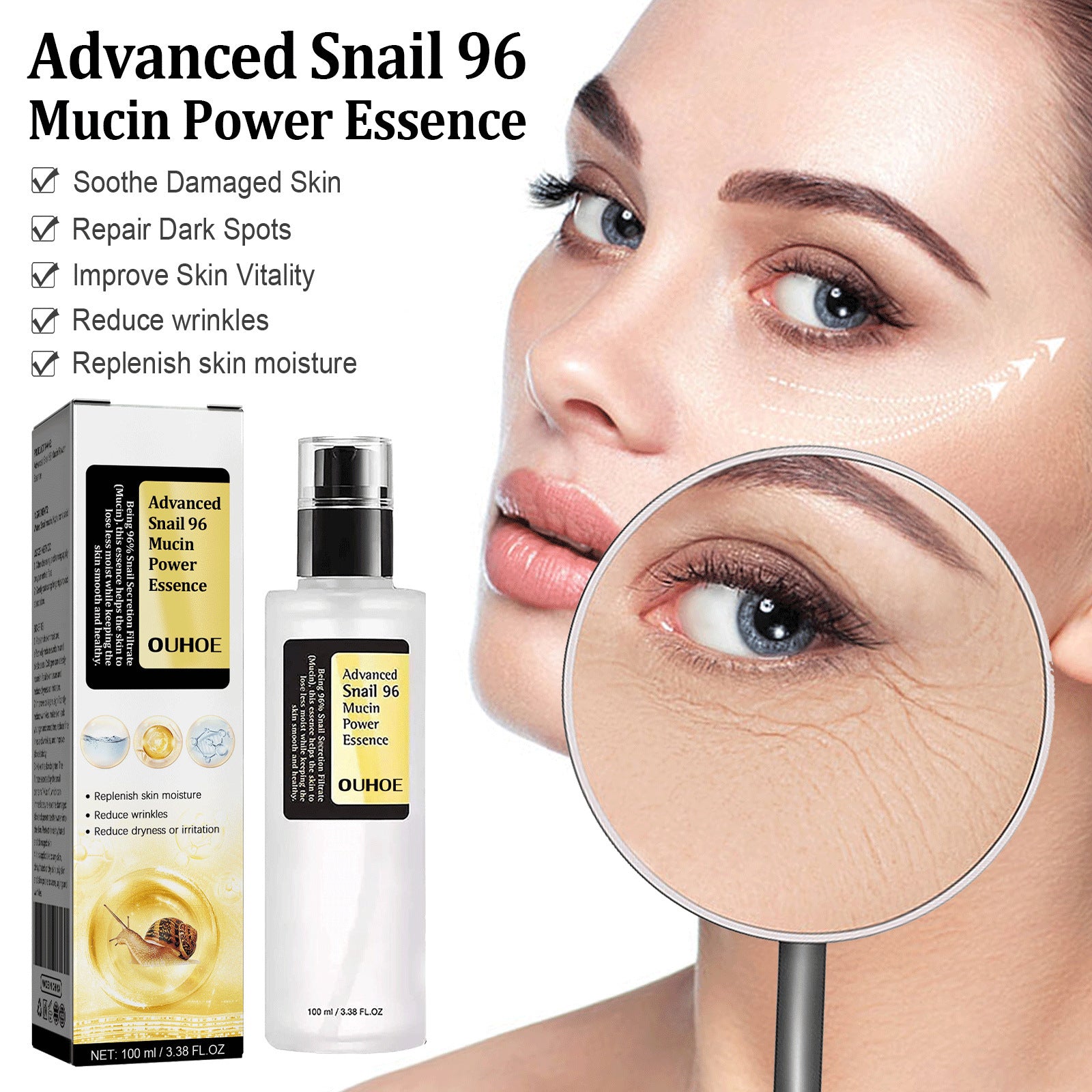 Snail Serum Collagen Facial Serum – Hydrating, Anti-Aging, Skin Repair & Brightening