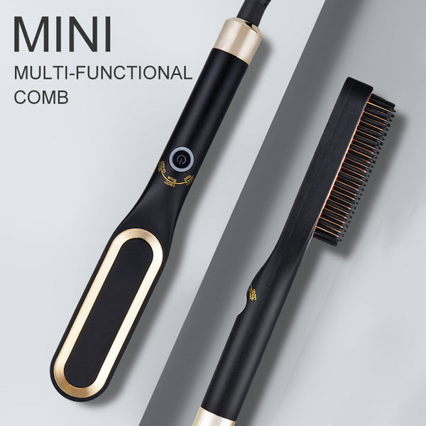 Mini Hair Straightener Brush – Hot Comb Ceramic Iron for Smooth & Frizz-Free Hair