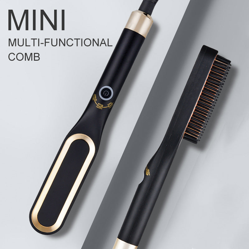 Mini Hair Straightener Brush – Hot Comb Ceramic Iron for Smooth & Frizz-Free Hair