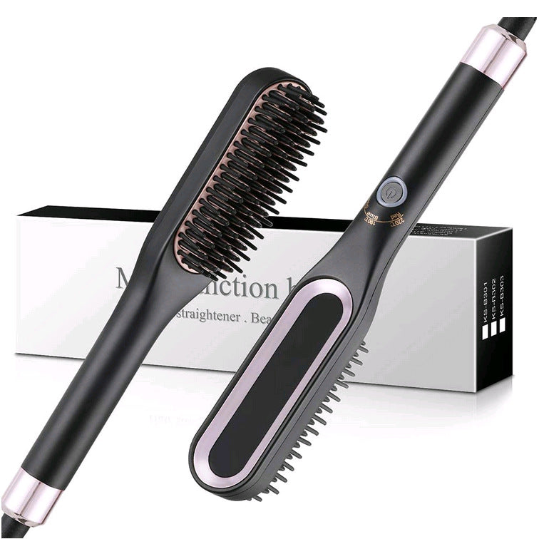 Mini Hair Straightener Brush – Hot Comb Ceramic Iron for Smooth & Frizz-Free Hair