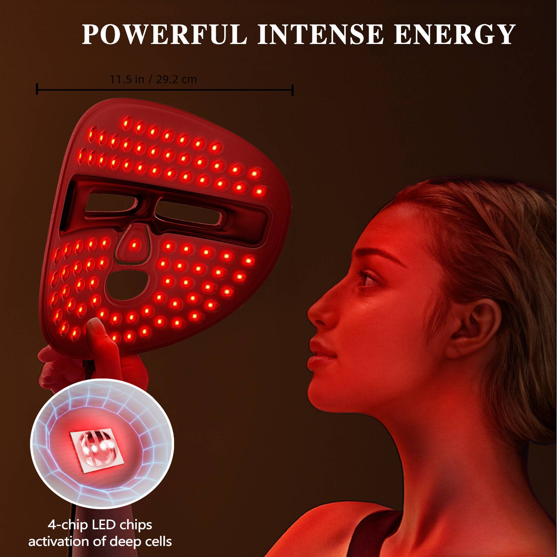 LED Facial Therapy Mask – Anti-Aging Red Light Skincare Device for Home & Travel