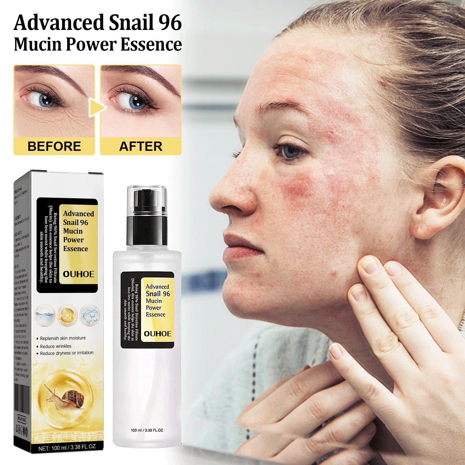 Snail Serum Collagen Facial Serum – Hydrating, Anti-Aging, Skin Repair & Brightening