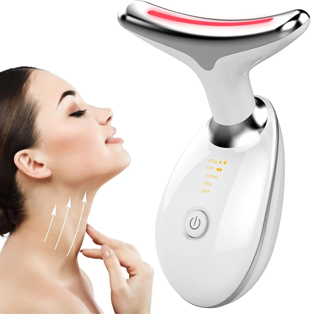 Facial & Neck Beauty Device – 7-Color LED Massager | Multifunctional Skin Care Tool for Home Use