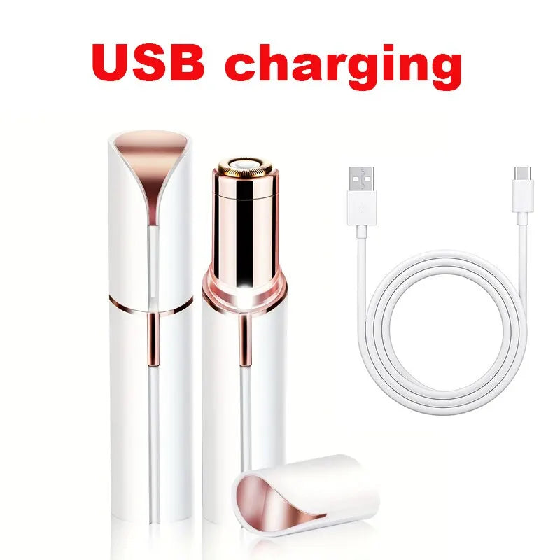Portable Lipstick-Shaped Electric Facial Hair Remover – Painless & Instant Hair Removal for Women