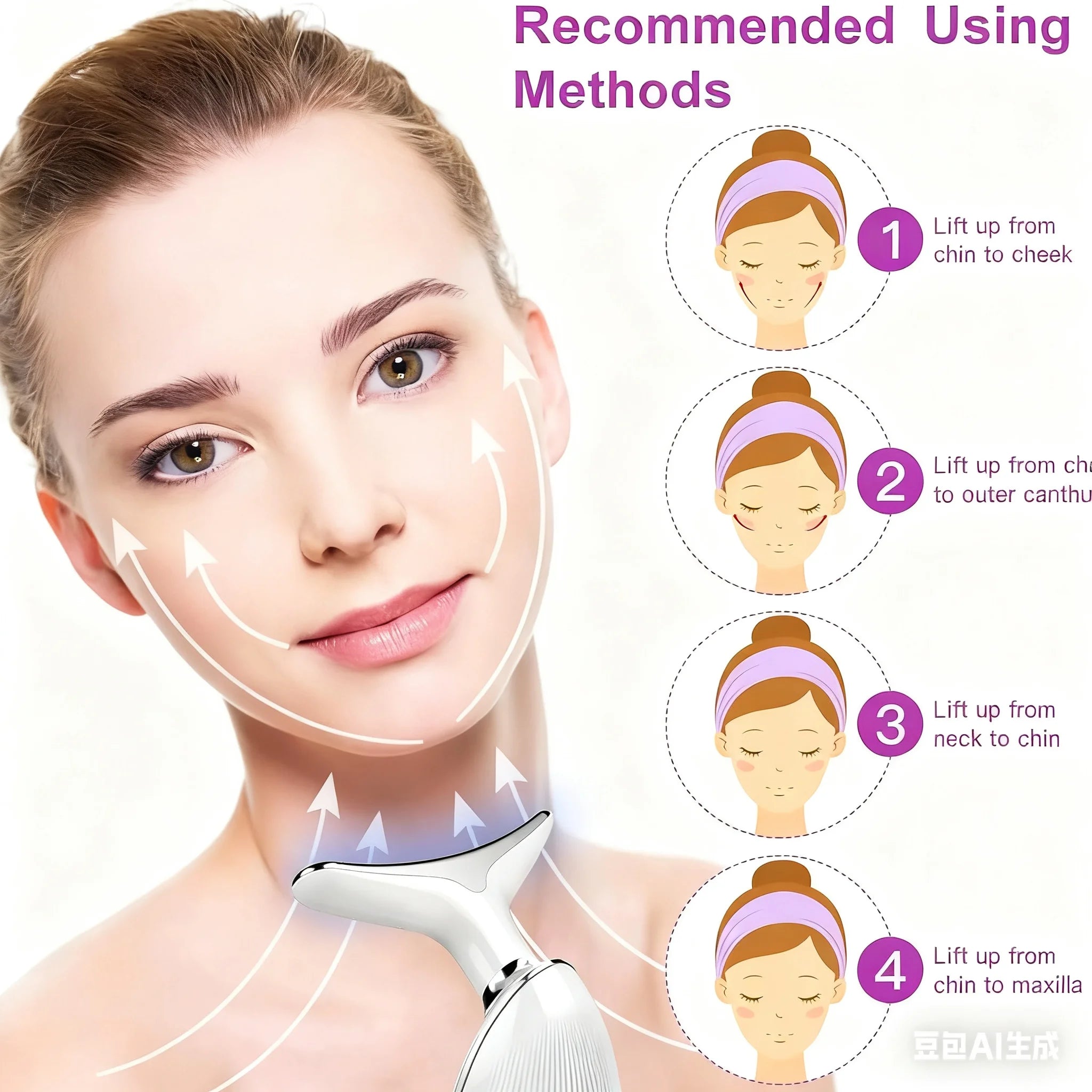 Facial & Neck Beauty Device – 7-Color LED Massager | Multifunctional Skin Care Tool for Home Use