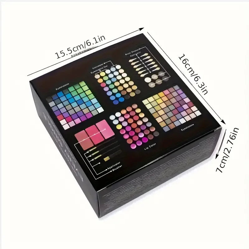 177-Color All-In-One Professional Makeup Set with Mirror – Eyeshadow, Blush, Lip Gloss & Concealer Palette