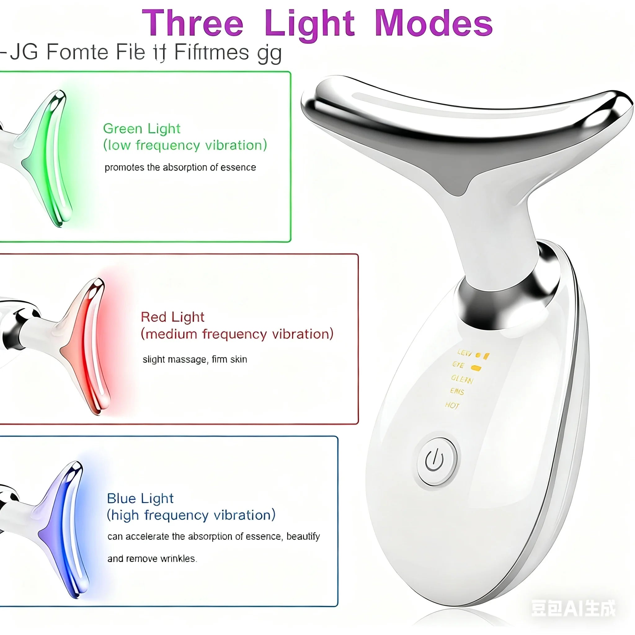 Facial & Neck Beauty Device – 7-Color LED Massager | Multifunctional Skin Care Tool for Home Use