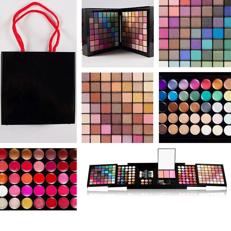 177-Color All-In-One Professional Makeup Set with Mirror – Eyeshadow, Blush, Lip Gloss & Concealer Palette