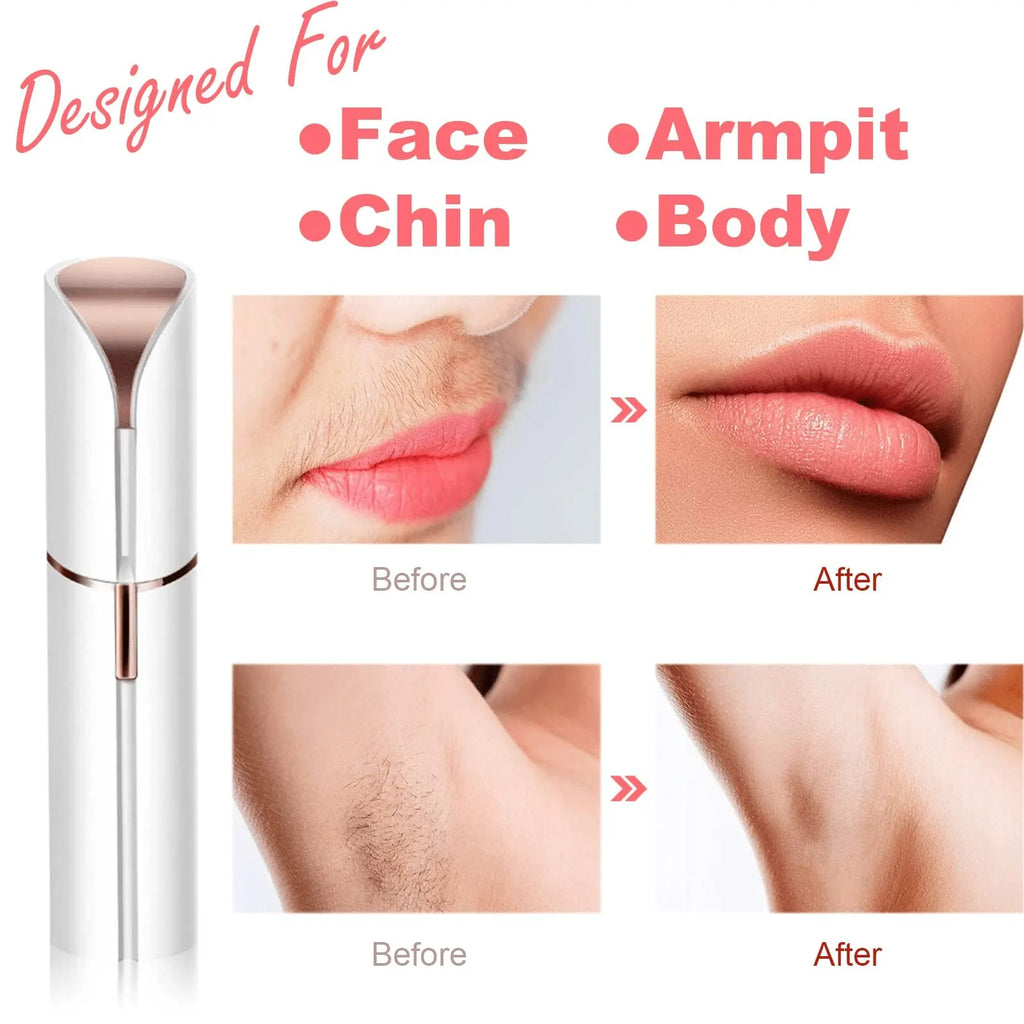 Portable Lipstick-Shaped Electric Facial Hair Remover – Painless & Instant Hair Removal for Women