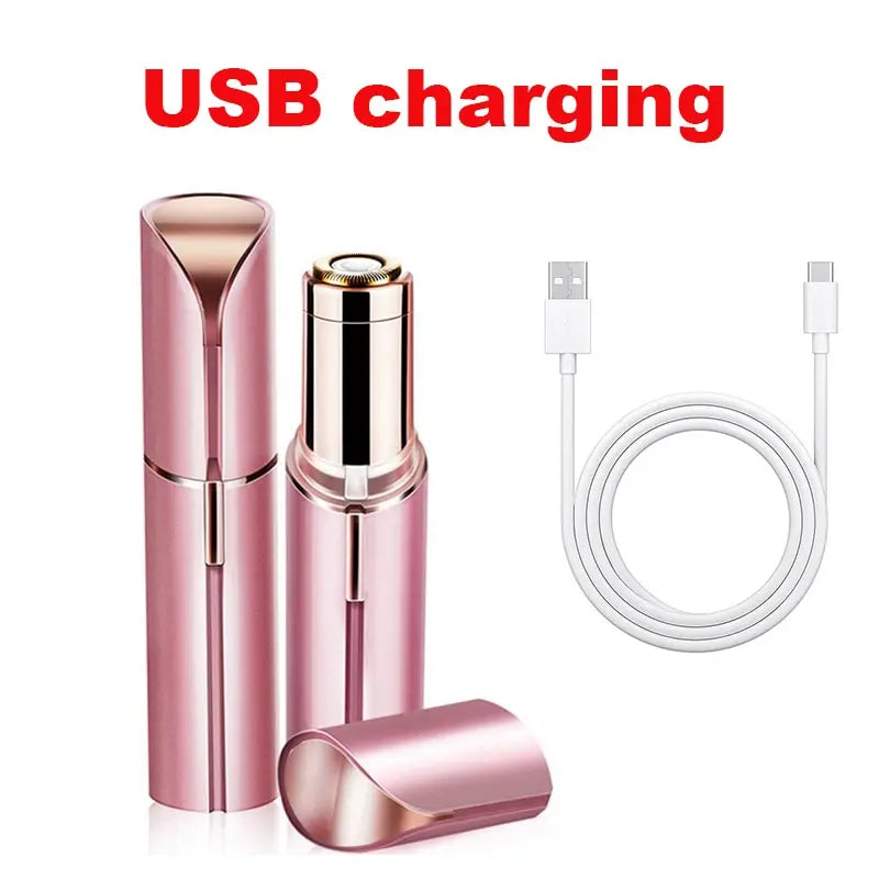 Portable Lipstick-Shaped Electric Facial Hair Remover – Painless & Instant Hair Removal for Women