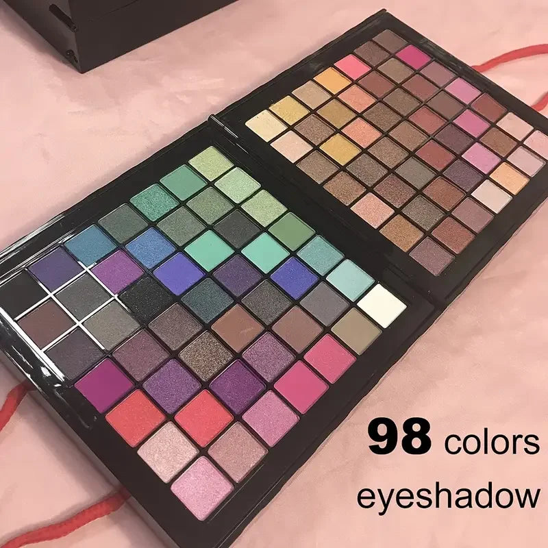 177-Color All-In-One Professional Makeup Set with Mirror – Eyeshadow, Blush, Lip Gloss & Concealer Palette