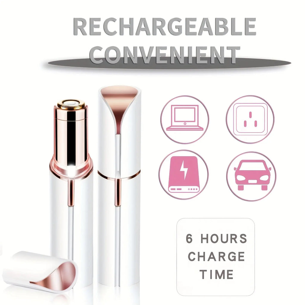 Portable Lipstick-Shaped Electric Facial Hair Remover – Painless & Instant Hair Removal for Women